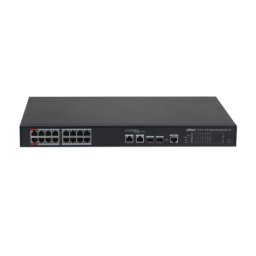 Switch PoE gestionat Gigabit cu 16 porturi 100 Mbps + 2 porturi PFS4218-16ET-240-V3