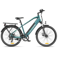 Bicicleta electrica Ulzomo Metro 26 E-bike, 250W, 36V 17Ah, autonomie 100km, viteza maxima 25km/h, Green, 26''