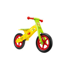 WOODEN BALANCE BIKE, SEVEN, MODEL WTP, 12 INCH, GALBEN VERDE