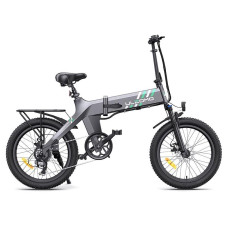 Bicicleta electrica pliabila Ulzomo Ridge 20 E-bike, 250W, 36V 15.6Ah, autonomie 60km, viteza maxima 25km/h, Gray, 20''