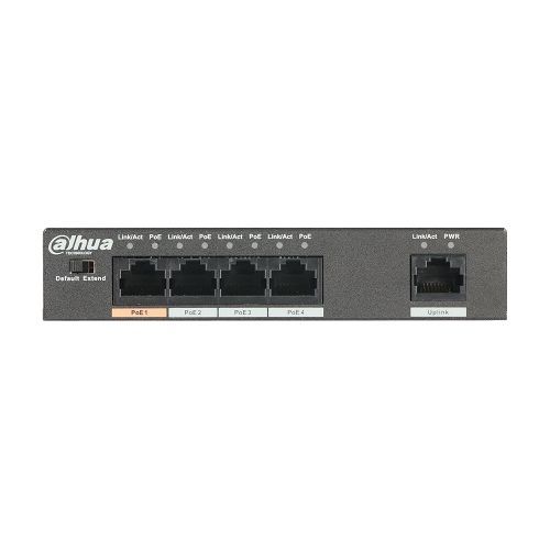 Switch Dahua PFS3005-4ET-60, PoE 4 porturi, 250m, 60W